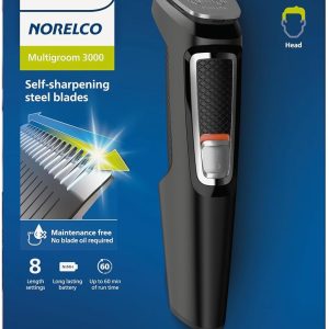 Norelco Philips Multi Groomer All-in-One Trimmer Series 3000-13 Piece Mens Grooming Kit for Beard, Face, Nose, Ear Hair Trimmer and Hair Clipper - NO Blade Oil Needed, MG3740/40